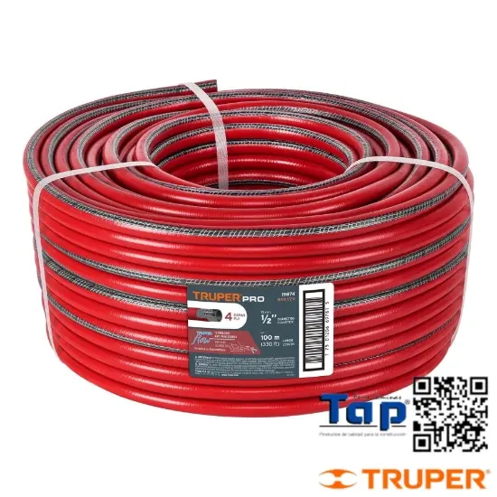 Imagen de MANGUERA 019 3/4" 4 CAPAS EN ROLLO 100 M X METRO TRUPER