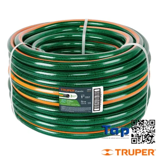 Imagen de MANGUERA 025 1" 3 CAPAS EN ROLLO 50 M X METRO TRUPER