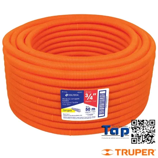 Imagen de POLIDUCTO 013 1/2" CORRUGADO FLEX. C GUIA ROLLO 100 M X METR