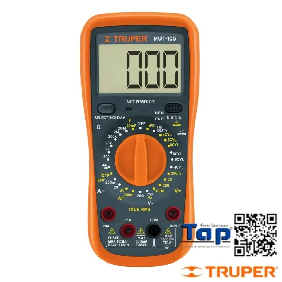 Imagen de MULTIMETRO DIGITAL P MANT AUTOMOTRIZ C RMS VERDADERO