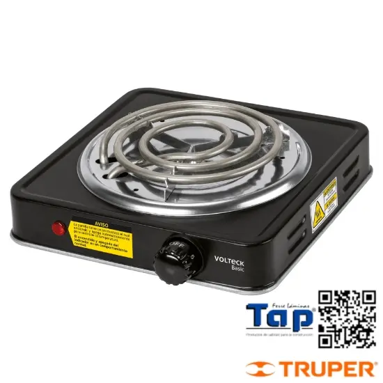 Imagen de PARRILLA ELECTRICA 1 QUEMADOR EN ESPIRAL NEGRA BASIC