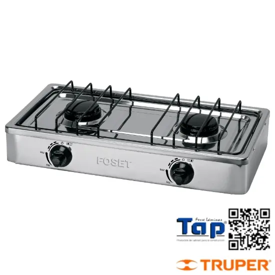 Imagen de PARRILLA GAS SOBREPONER 2 QUEMADORES INOX FOSET