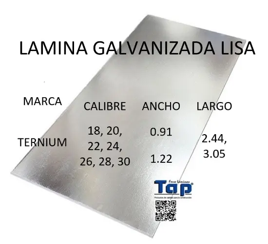 Imagen de LAMINA GALVANIZADA LISA