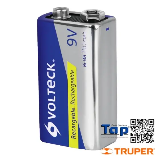 Imagen de PILA 9 V RECARGABLE USO GENERAL 250 MAH EN BLISTER
