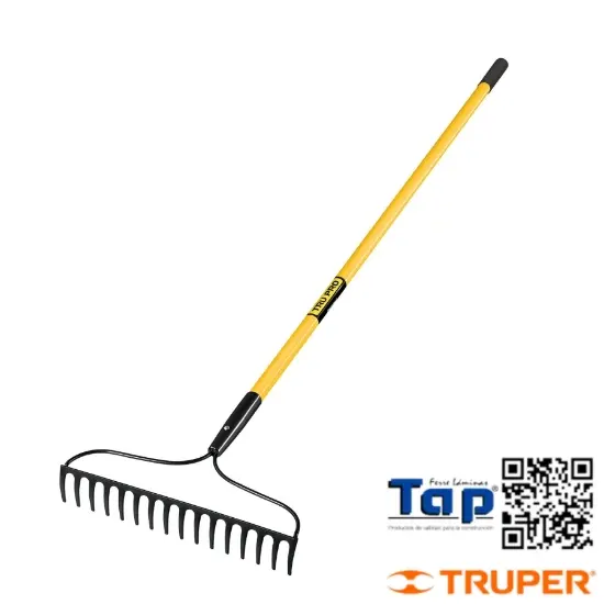 Imagen de RASTRILLO JARDINERO 16 DIENTES MANGO 60" FIBRA VIDRIO