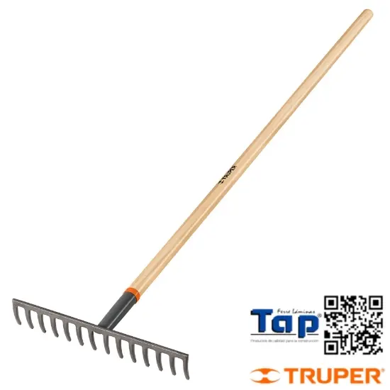 Imagen de RASTRILLO RECTO 14 DIENTES MANGO 1350 54" TRUPER