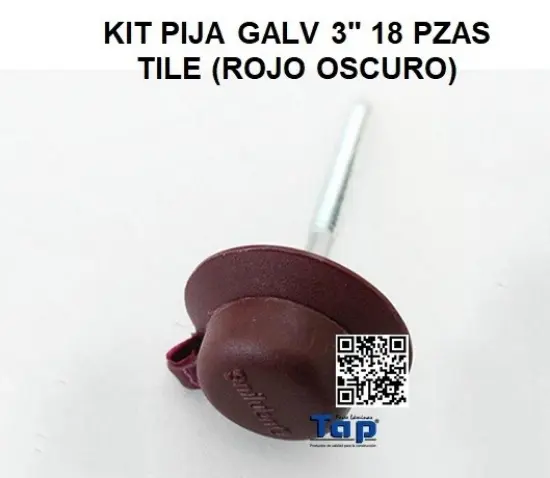 Imagen de KIT PIJA GALV 3" 18 PZAS TILE (ROJO OSCURO)