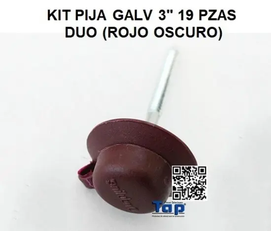 Imagen de KIT PIJA GALV 3" 19 PZAS DUO (ROJO OSCURO)