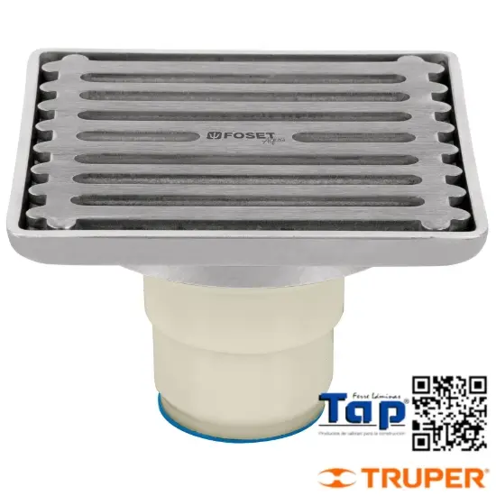 Imagen de RESUMIDERO CUADRADO ACERO INOXIDABLE 100 4"X100 4" FOSET