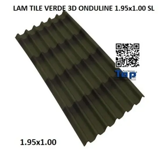 Imagen de LAM TILE VERDE 3D ONDULINE 1.95x1.00 SL