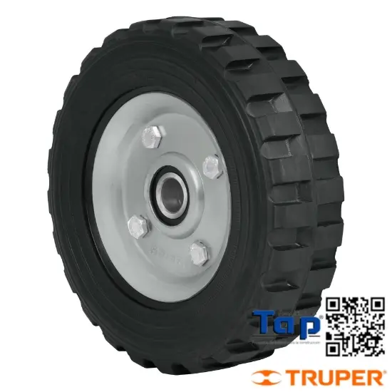 Imagen de RUEDA HULE SOLIDO 175 7" P DIABLO DOBLE BALERO PRETUL