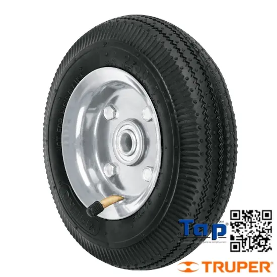 Imagen de RUEDA NEUMATICA 200 8" P EJE LATERAL TRUPER
