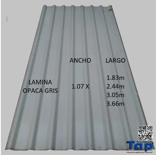 Imagen de LAMINA OPACA GRIS 1.07m