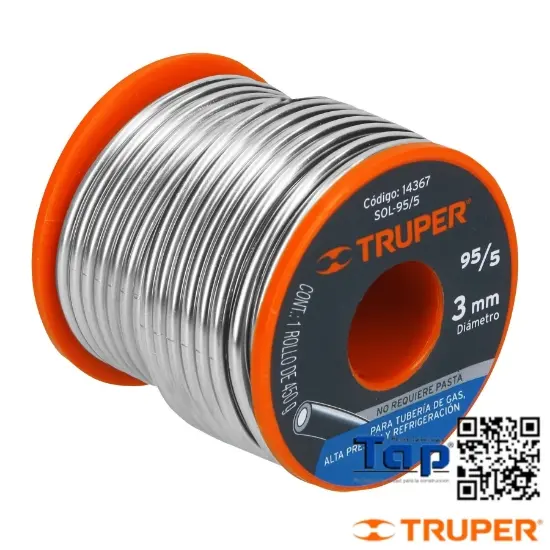 Imagen de SOLDADURA C NUCLEO RESINA 95/5 TUBERIA GAS 450 G