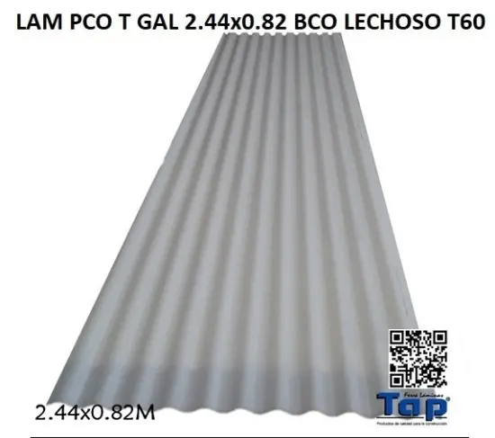 Imagen de LAM PCO T GAL 2.44x0.82 BCO LECHOSO T60