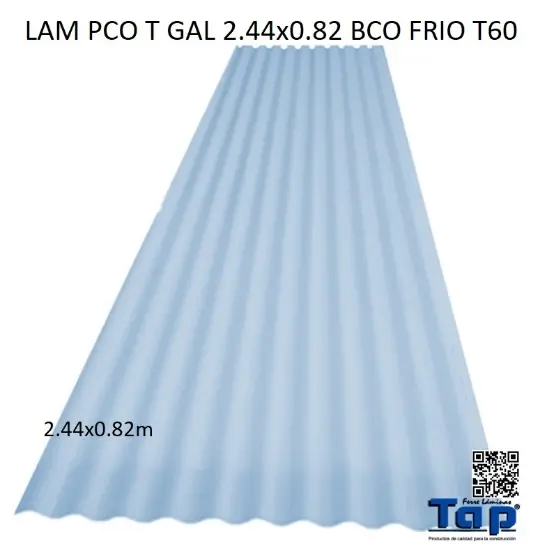 Imagen de LAM PCO T GAL 2.44x0.82 BCO FRIO T60