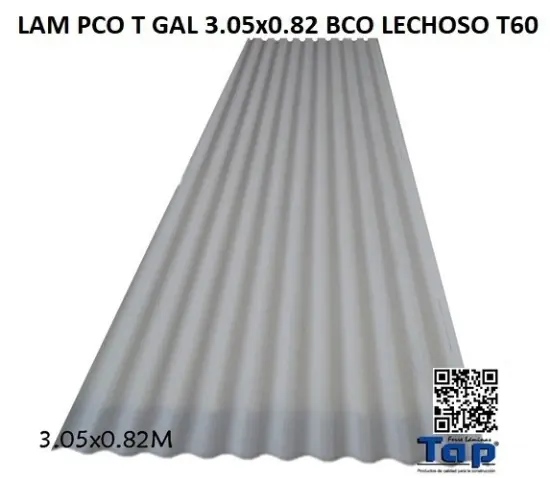 Imagen de LAM PCO T GAL 3.05x0.82 BCO LECHOSO T60