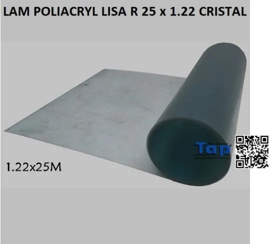 Imagen de LAM POLIACRYL LISA R 25 x 1.22 CRISTAL