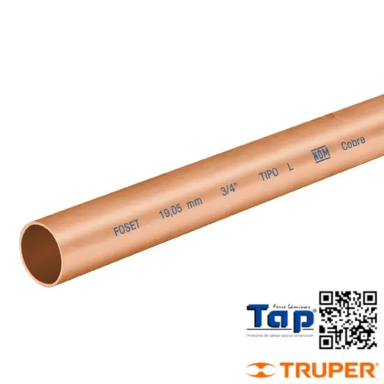 Imagen de TUBO COBRE T "L" 019 3/4" 3 M FOSET