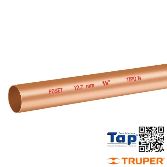 Imagen de TUBO COBRE T "N" 013 1/2" 3 M FOSET