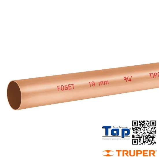 Imagen de TUBO COBRE T "N" 019 3/4" 3 M FOSET