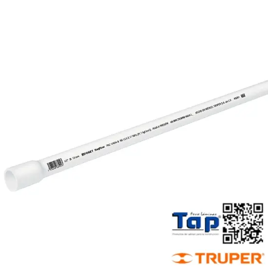 Imagen de TUBO PVC HIDRAULICO 013 1/2" 3 M RD 21 FOSET
