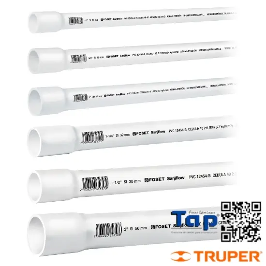 Imagen de TUBO PVC HIDRAULICO 025 1" CEDULA 40 3 M FOSET
