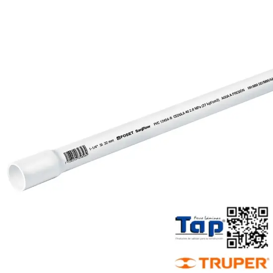Imagen de TUBO PVC HIDRAULICO 031 1-1/4" CEDULA 40 3 M FOSET