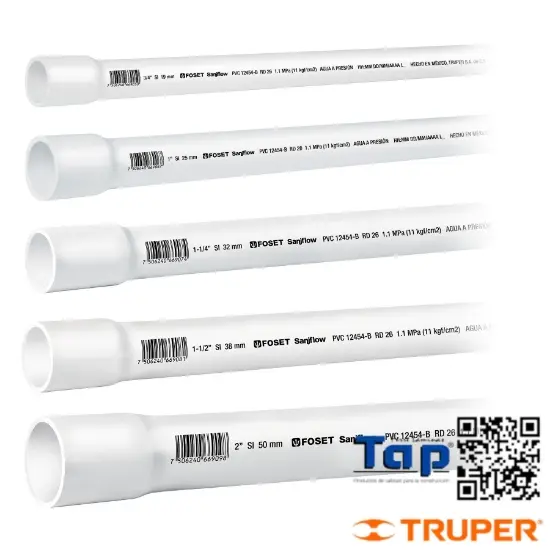 Imagen de TUBO PVC HIDRAULICO 038 1-1/2" 3 M RD 26 FOSET
