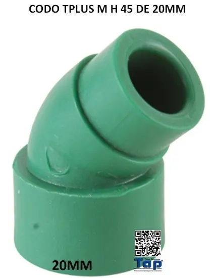 Imagen de CODO TPLUS M H 45 DE 20MM