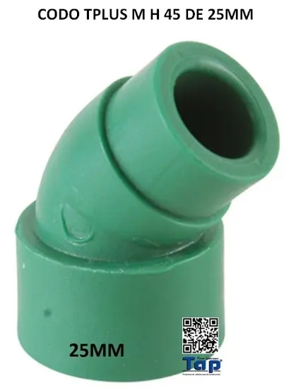 Imagen de CODO TPLUS M H 45 DE 25MM