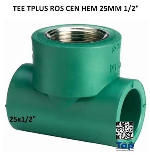 Imagen de TEE TPLUS ROS CEN HEM 25MM 1/2"