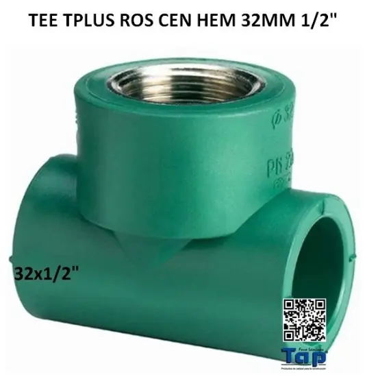 Imagen de TEE TPLUS ROS CEN HEM 32MM 1/2"