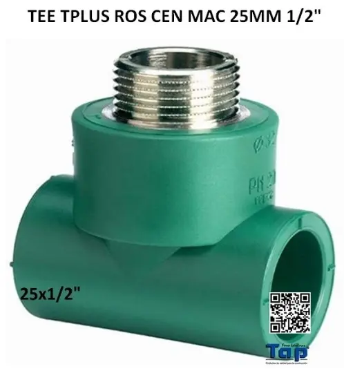 Imagen de TEE TPLUS ROS CEN MAC 25MM 1/2"