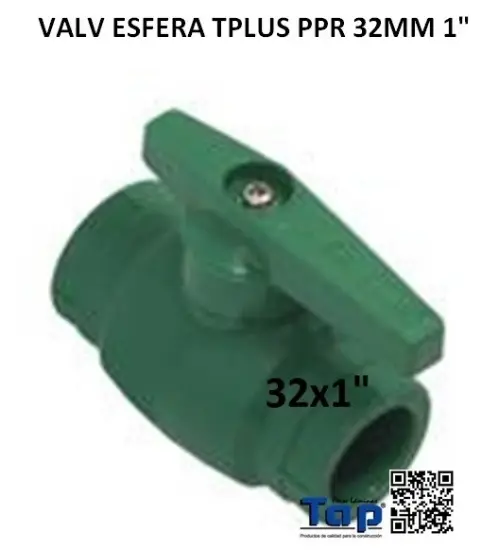 Imagen de VALV ESFERA TPLUS PPR 32MM 1"