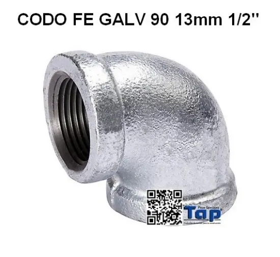 Imagen de CODO FE GALV 90 13mm 1/2"