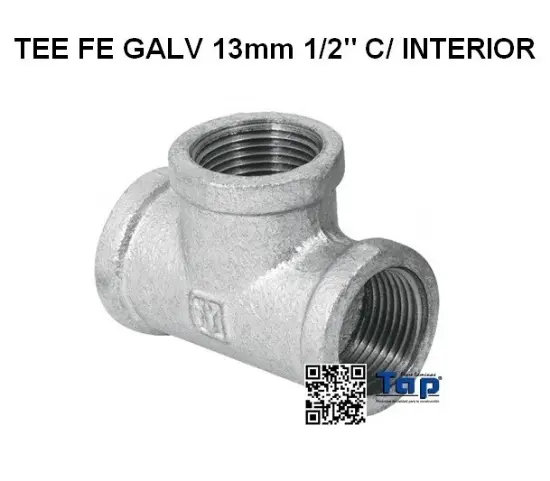 Imagen de TEE FE GALV 13mm 1/2" C/ INTERIOR