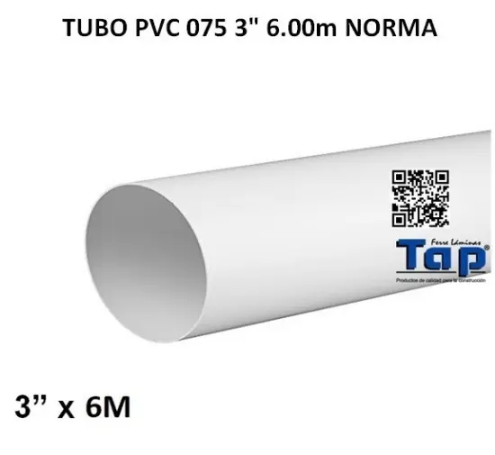 Imagen de TUBO PVC 075 3" 6.00m NORMA