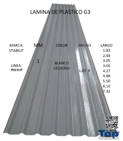 Imagen de LAMINA DE PLASTICO G3