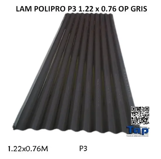 Imagen de LAM POLIPRO P3 1.22 x 0.76 OP GRIS