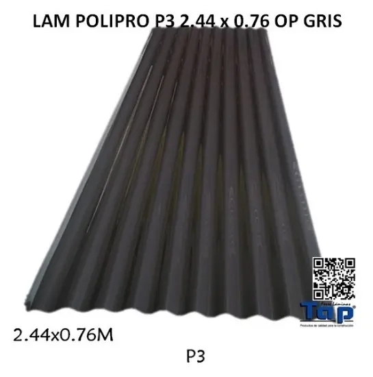 Imagen de LAM POLIPRO P3 2.44 x 0.76 OP GRIS