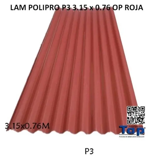 Imagen de LAM POLIPRO P3 3.15 x 0.76 OP ROJA
