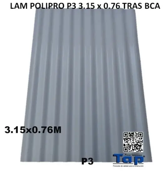 Imagen de LAM POLIPRO P3 3.15 x 0.76 TRAS BCA