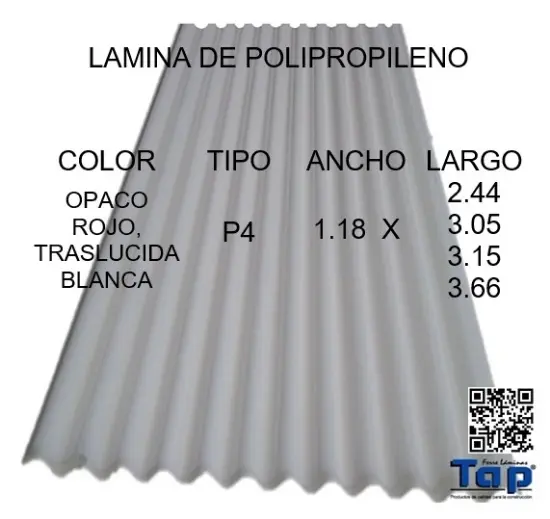 Imagen de LAMINA DE POLIPROPILENO P4