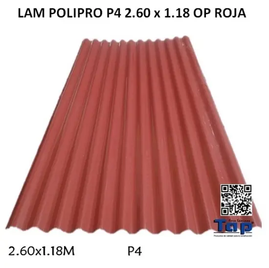 Imagen de LAM POLIPRO P4 2.60 x 1.18 OP ROJA