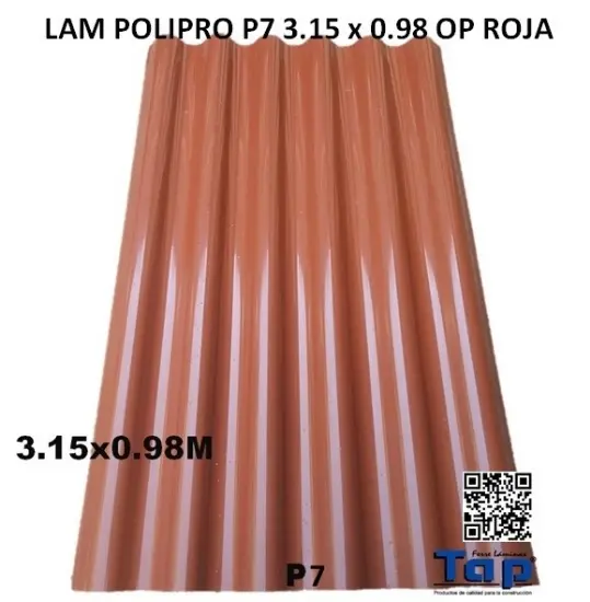 Imagen de LAM POLIPRO P7 3.15 x 0.98 OP ROJA
