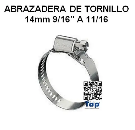 Imagen de ABRAZADERA DE TORNILLO 14mm 9/16" A 11/16