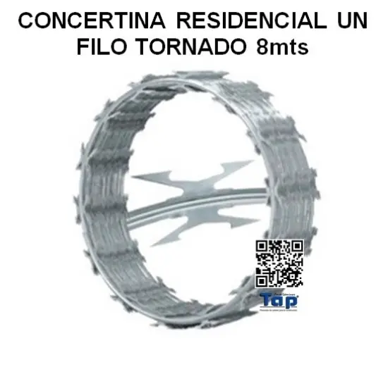 Imagen de CONCERTINA RESIDENCIAL UN FILO TORNADO 8mts