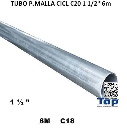 Imagen de TUBO P.MALLA CICL C20 1 1/2" 6m