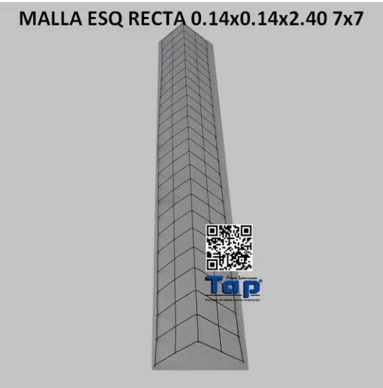 Imagen de MALLA ESQ RECTA 0.14x0.14x2.40 7x7